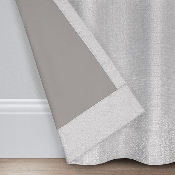 Eclipse Desmond Blackout Basketweave Gray Single Grommet Curtain Panel 40" x 63" - Picture 4 of 10